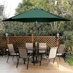 Blissun 7.5 ft Patio Umbrella, Yard Umbrella, Outdoor Market Umbrella with Push Button Tilt Crank, Dark Green