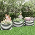 4 Pack 3x3ft Round Galvanized Raised Garden Bed Outdoor, Metal Garden Bed for Vegetables, Above Ground Garden Box for Flower, Steel Raised Beds for Gardening - 3ftx3ftx10inch