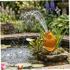 Lifelike Ceramic Koi Fish Pond Spitter, Water Fountain Spout for Small Ponds, Gardens & Pools, Outdoor Water Feature Decor (Style 2)