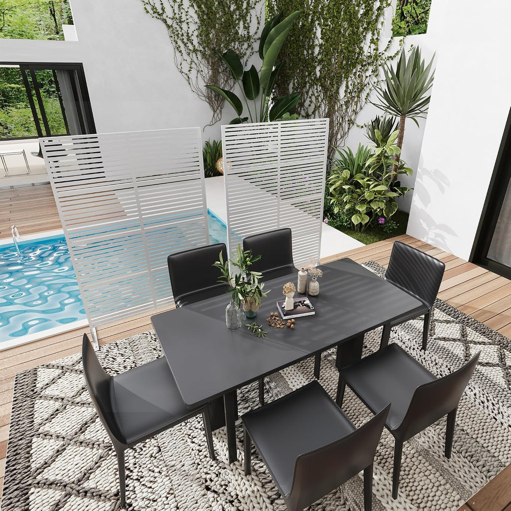 garvee 2pcs metal garden privacy screen 72x47, freestanding, close-up detail