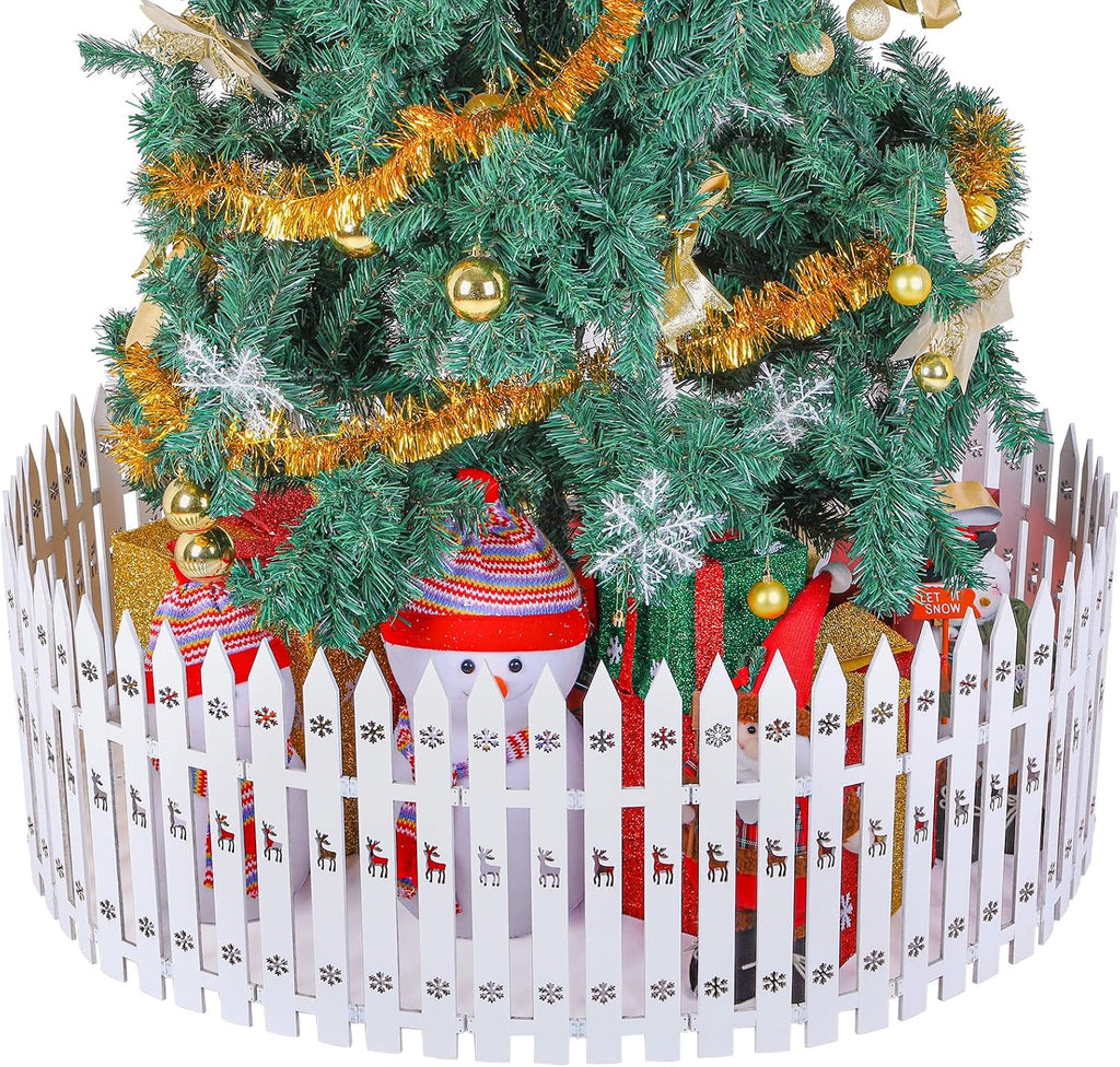 sasylvia christmas tree fences, white wooden picket fences, main product view