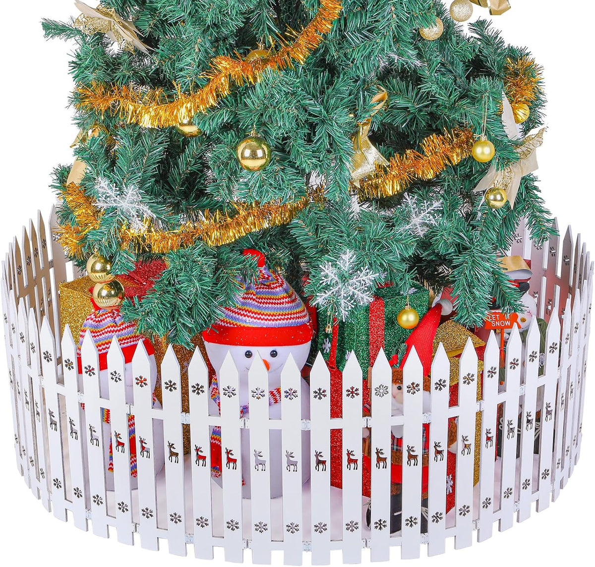 sasylvia christmas tree fences, white wooden picket fences, main product view