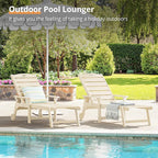 LUE BONA Outdoor Chaise Lounge Chairs Set of 4, HDPS Chaise Lounger, 5 Positions Adjustable Lounge Chairs, Pool Lounge Chair with Wheels for Poolside, Sand