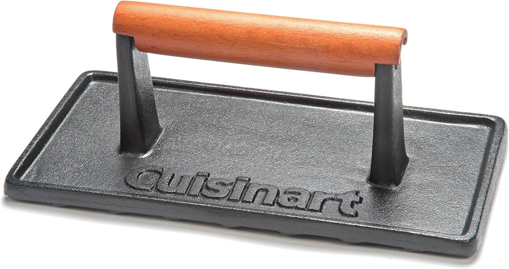 Cuisinart CGPR-221, Cast Iron Grill Press (Wood Handle) & CMD-108 Melting Dome, 9",Stainless steel