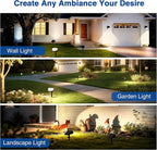 Solar Lights Outdoor Waterproof IP65, Super Bright LED with Lens, 3000K 2 Lighting Modes, Solar Powered Yard Garden Solar Spot Lights for Outside Landscape Auto On/Off -8 Pack