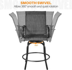 Yaheetech Patio Swivel Barstools Outdoor Chairs Set of 6, High Bistro Stools Outdoor Furniture, All-Weather Patio Stools for Outside, Beach, Lawn, Poolside and Garden, Black