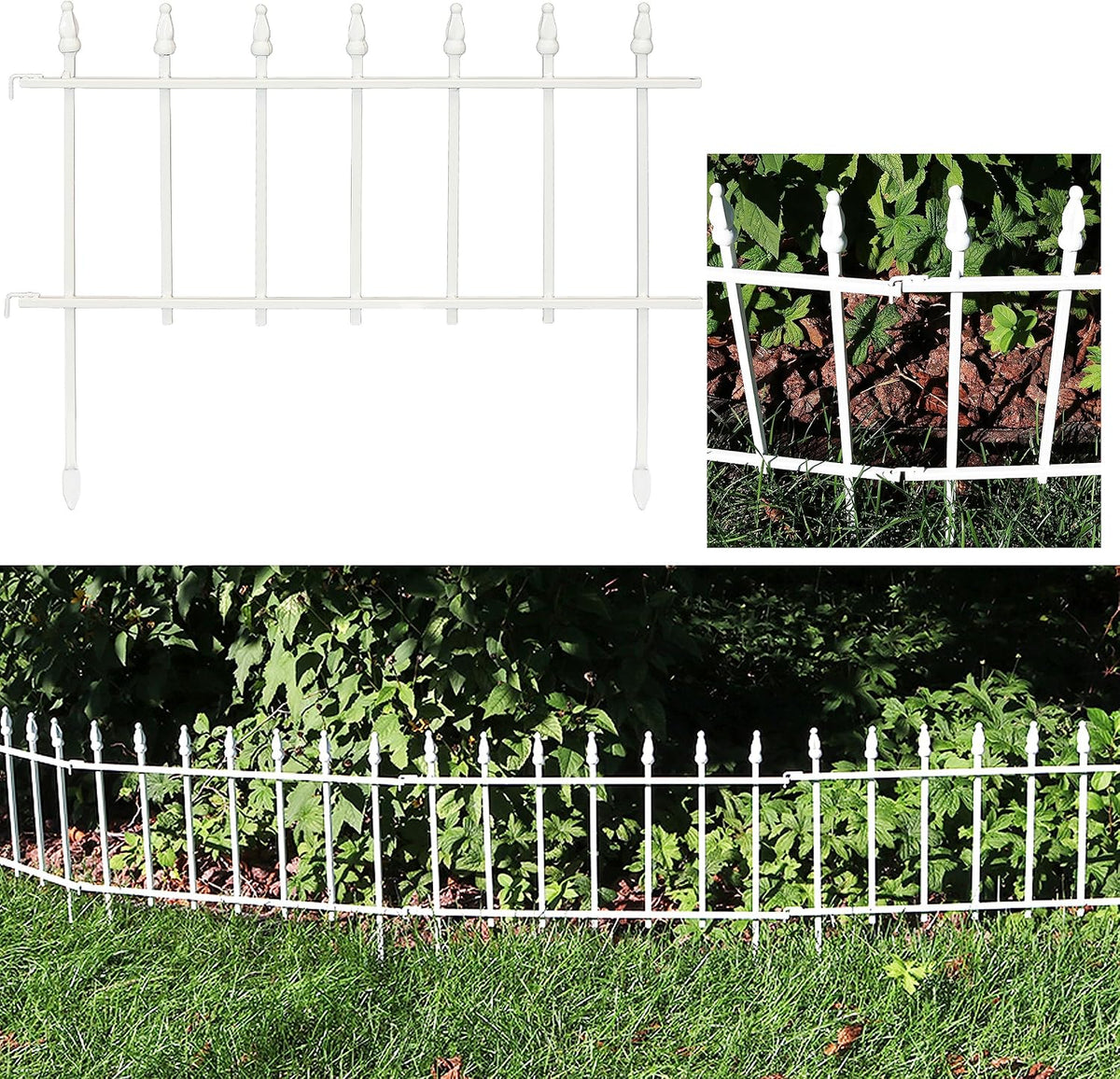 sunnydaze decorative garden fence border, 22" w x, main product view