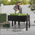 Best Choice Products 48x24x30in Galvanized Raised Garden Bed, Metal Elevated Planter Box, Vegetable Garden for Backyard, Patio, Balcony - Black