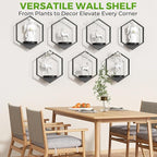 Wall Planters for Indoor Plants 7 Pack, Plant Frames Wall Decor Living Room Plant Stand Hanging Wall Plants Holder to Hold Large Pots Wall Plant Hanger Window Plant Shelves for Outdoor Entryway