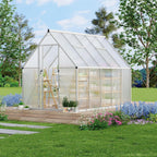 6'x9' aluminum-framed polycarbonate greenhouse, heavy duty polycarbonate greenhouse, main product view