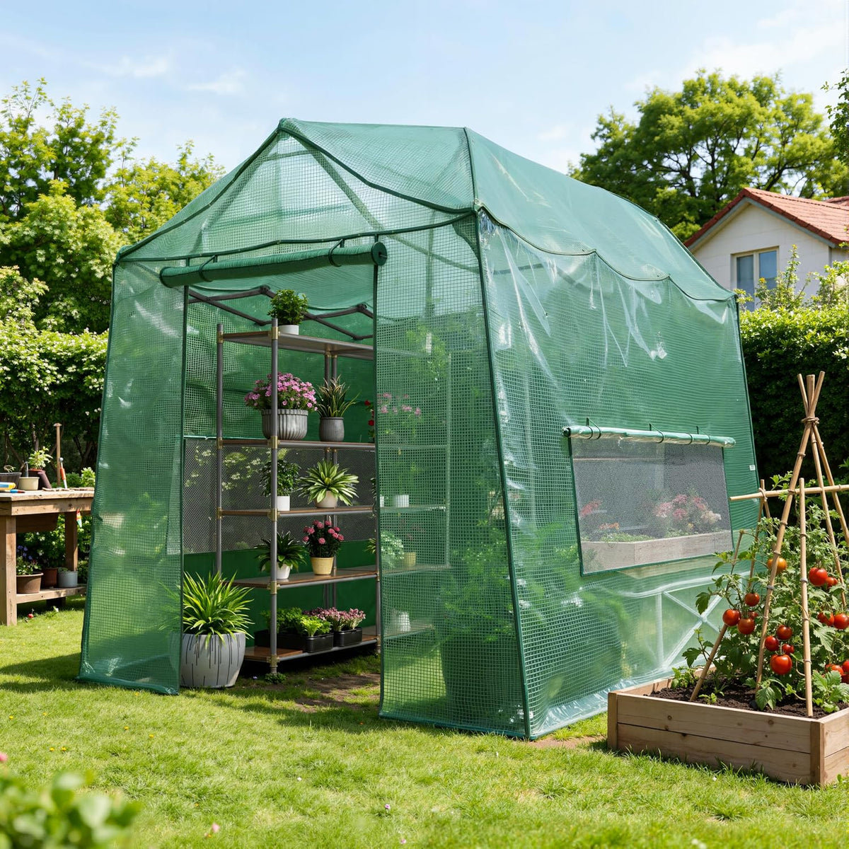 8.5 x 7 ft walk‑in pop‑up greenhouse for, main product view