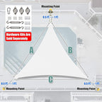 Amgo Custom Size 11' x 11' x 11' White Triangle Sun Shade Sail Order to Make Canopy Awning UPF50+ AGSLT, 95% UV Blockage, Water & Air Permeable, 200GSM Commercial Standard (We Customize)