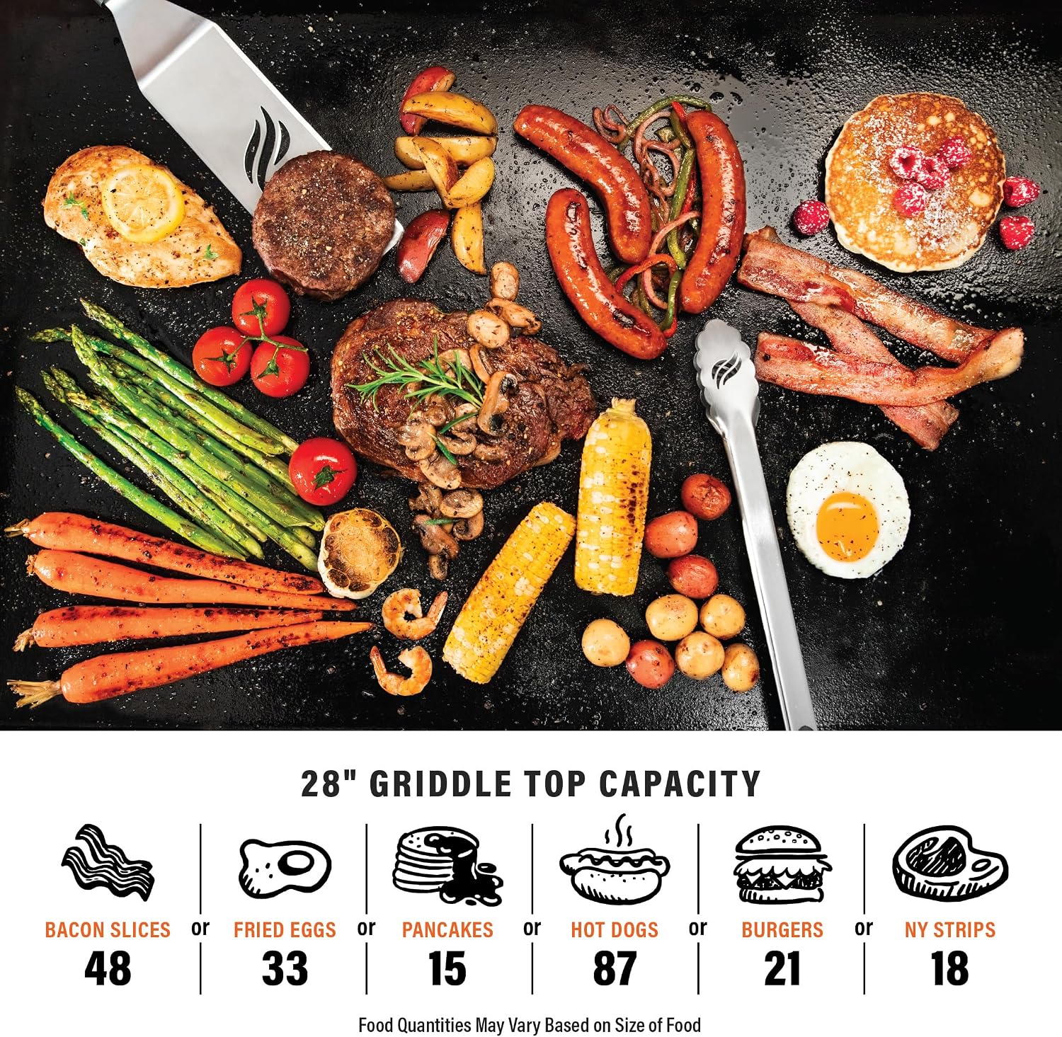 Blackstone 1517 28” Omnivore Griddle with Hard Cover, Powder Coated Steel, Black