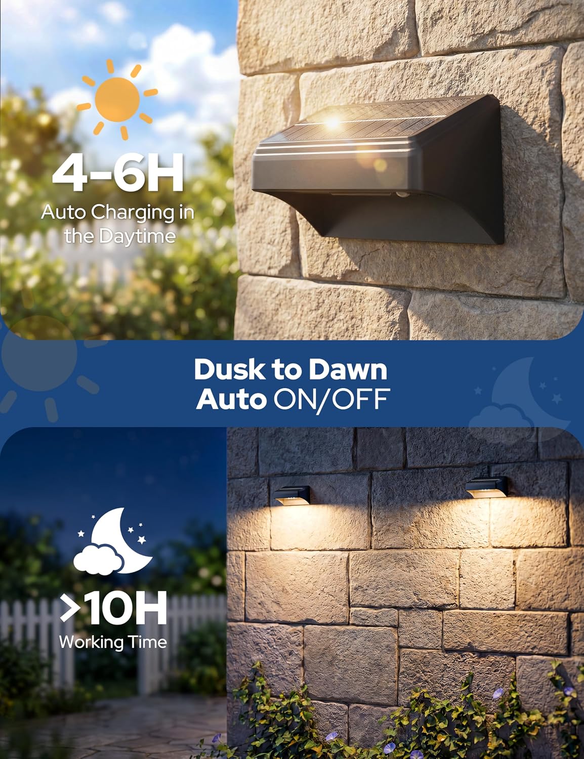VOLISUN Fence Lights Solar Powered with Remote, 9 Fixed Colors 12 Modes, Solar Fence Lights Outdoor Waterproof, Warm/Cool White, RGB LED Deck Lights for Yard/Railing/Balcony/Patio/Outside, 12 Pack