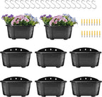 ORIMERC 9.8 Inches Self Watering Wall Planters for Indoor Plants, Railing Planters Balcony Planters Wall Hanging Planters, Lightweight, Dark Coffee (Pack of 8)