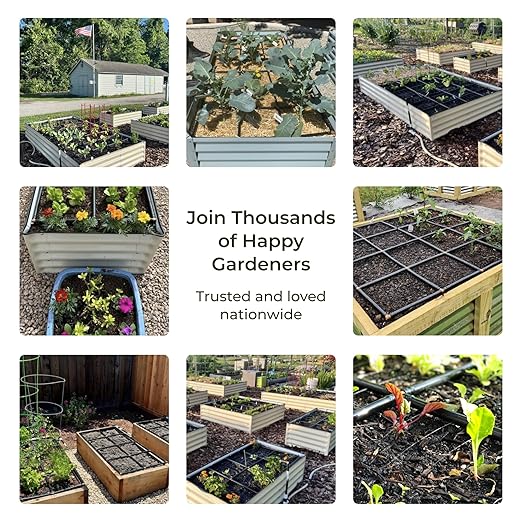 Garden Grid Watering System | Raised Garden Bed Drip Irrigation System – But Better | Pre-Assembled, Waters Every Plant Evenly, 2-Minute Setup | Square Foot Gardening Grid | US-Made (Cornerless, 2x8)