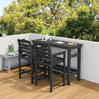 SERWALL 41" Outdoor Bar Table with 1.6" Umbrella Hole, HDPE Patio Bar Counter Height Table, All-Weather Rectangle Bar Table for Backyard, Garden, Poolside, Balcony - Black