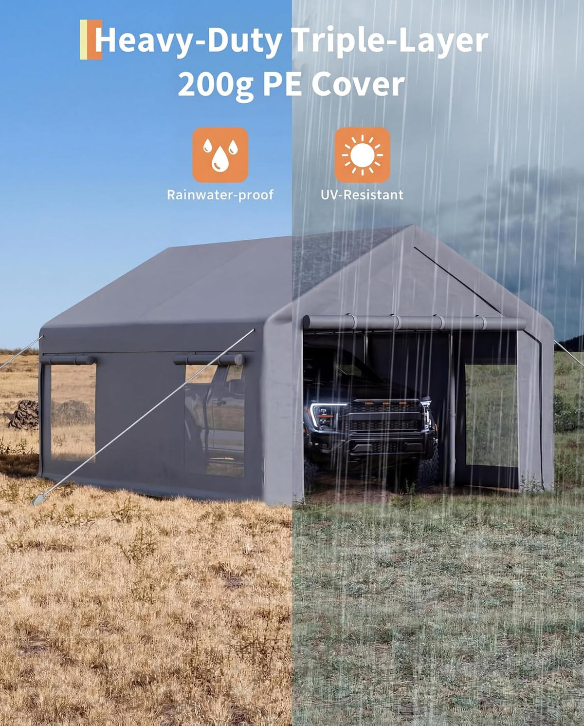 garveelife 10x20 car port portable garage shown in use