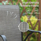 PHI VILLA Outdoor Patio Swivel Bar Set of 3, Textilene Furniture Bistro Set with 2 Bar Stools and Square Patio Bar Table for Garden Lawn Yard