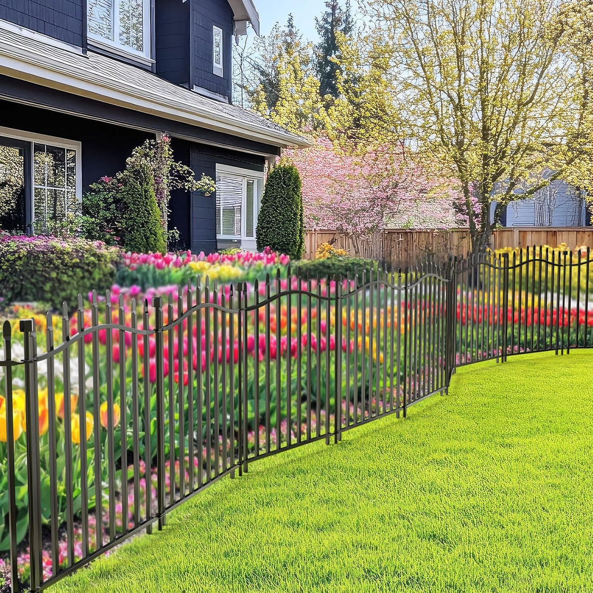 10 panels no dig decorative garden fence, package contents