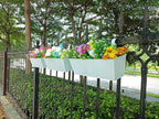 3 Pcs Large Hanging Flower Pots for Railing Or Fence 16 Inch Railing Planter Box for Any Balcony, Porch or Deck Countryside Style Window Planter Boxes Are Perfect to Herbs & Flowers for Garden (White)