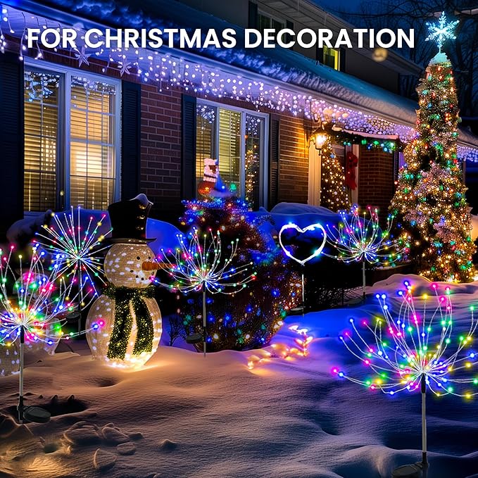 Garden Decor Solar Lights Outdoor,120LED Waterproof Colorful Solar Fairy Garden Lights for Outdoor Decoration,Yard, Patio, Porch,Flower Pot,Pathway,Christmas (6Pack)