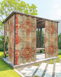 Boho Outdoor Curtains for Patio Waterproof, Grommet Privacy Curtain Drapes Weatherproof Outside Curtains for Porch GazeboPergola Cabana 2 Panel 54x84inch Rustic Bohemian Floral Tribal Orange
