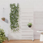 Casaphoria Metal Privacy Screen Outdoor, 72" H x 47" W Freestanding Decorative Privacy Screen for Patio Deck Balcony Garden with Stable Base, White-Harold