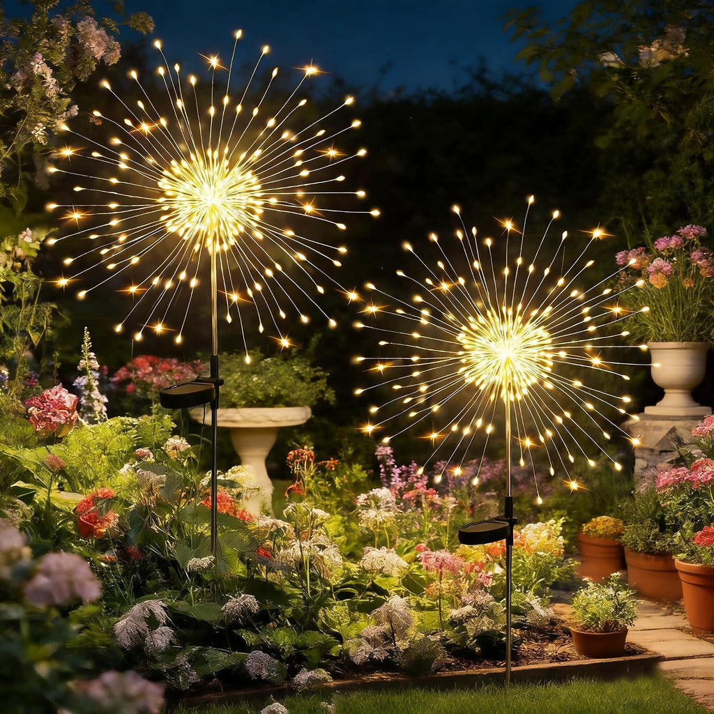 hpufkot solar garden lights outdoor,waterproof garden, 2pc 200, main product view