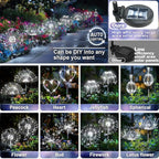 Anordsem Solar Fireworks Lights Outdoor: Garden Light Waterproof for Yard Outside - LED Starburst White Lighting Patio Path Decor 8 Pack - Gardening Gifts for Women Mom Homeowner