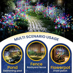 GIGALUMI Garden Decor Outdoor Lights 120LED 8Pack, Solar Garden Lights for Christmas Outside Fairy Firework Decorative,Solar Powered for Yard Pathway Flowerbed Planter Balcony Patio Decor (Multicolar