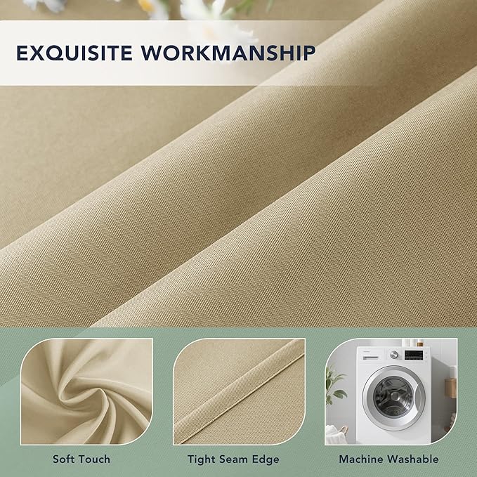 Outdoor Curtains for Patio Waterproof - 6 Panels Privacy Weatherproof Outside Curtains with Grommets for Pergola, Gazebo, Porch, Cabana, Balcony, 54 x 120 Inch, Cream