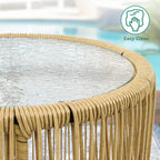 yitahome 3-piece wicker bistro set outdoor patio furniture, close-up detail