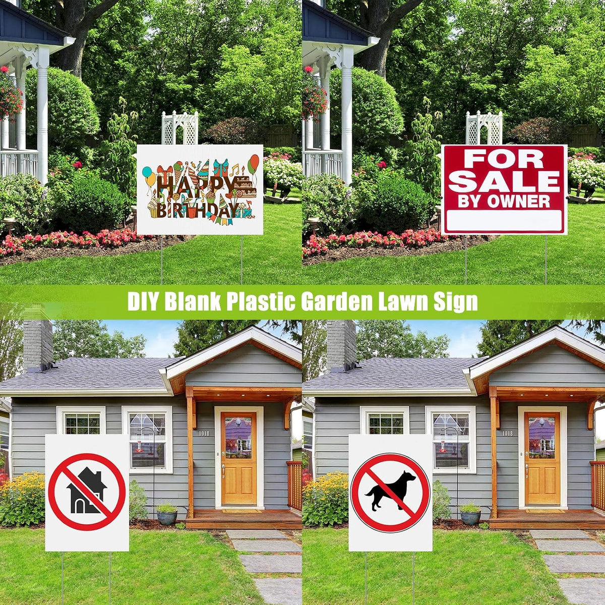 wesiti 20 pack blank yard signs with metal on a desk or shelf
