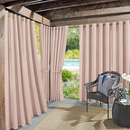 Sun Zero Marina Indoor/Outdoor UV Protectant Energy Efficient Grommet Curtain Panel, 54" x 108", Rose Quartz