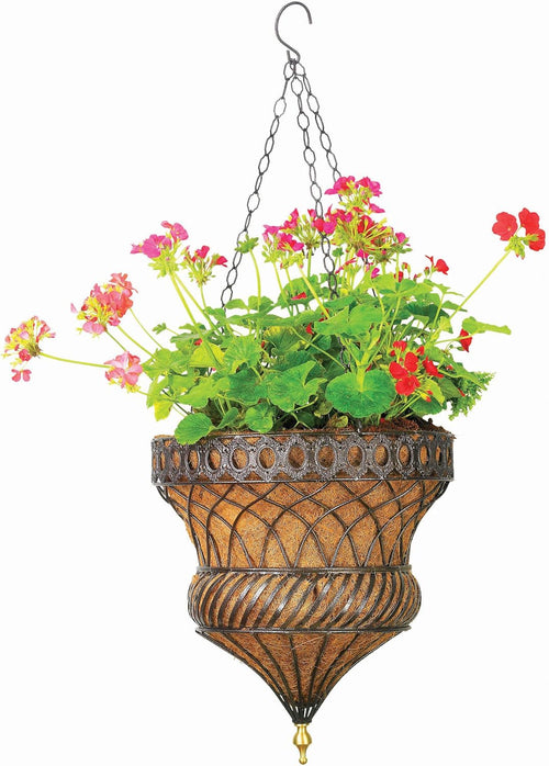 106881 queen anne parasol hanging planter, hammared bronze, main product view