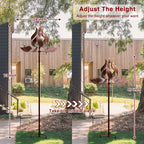 Tulip Wind Spinners Outdoor - Large Metal Wind Spinners for Yard Garden with Ground Stake, Kinetic Windmill Spinner Decor for Lawn Patio (24" W x 75" H)