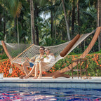 Lazy Daze Hammocks Sunbrella Pillow with Removable Cover-All-Weather Fabric-Water and Fade-Resistant-Outdoor Support Sunbrella Pillow for Hammock and Patio Furniture, 48.4 * 5.9, Brown