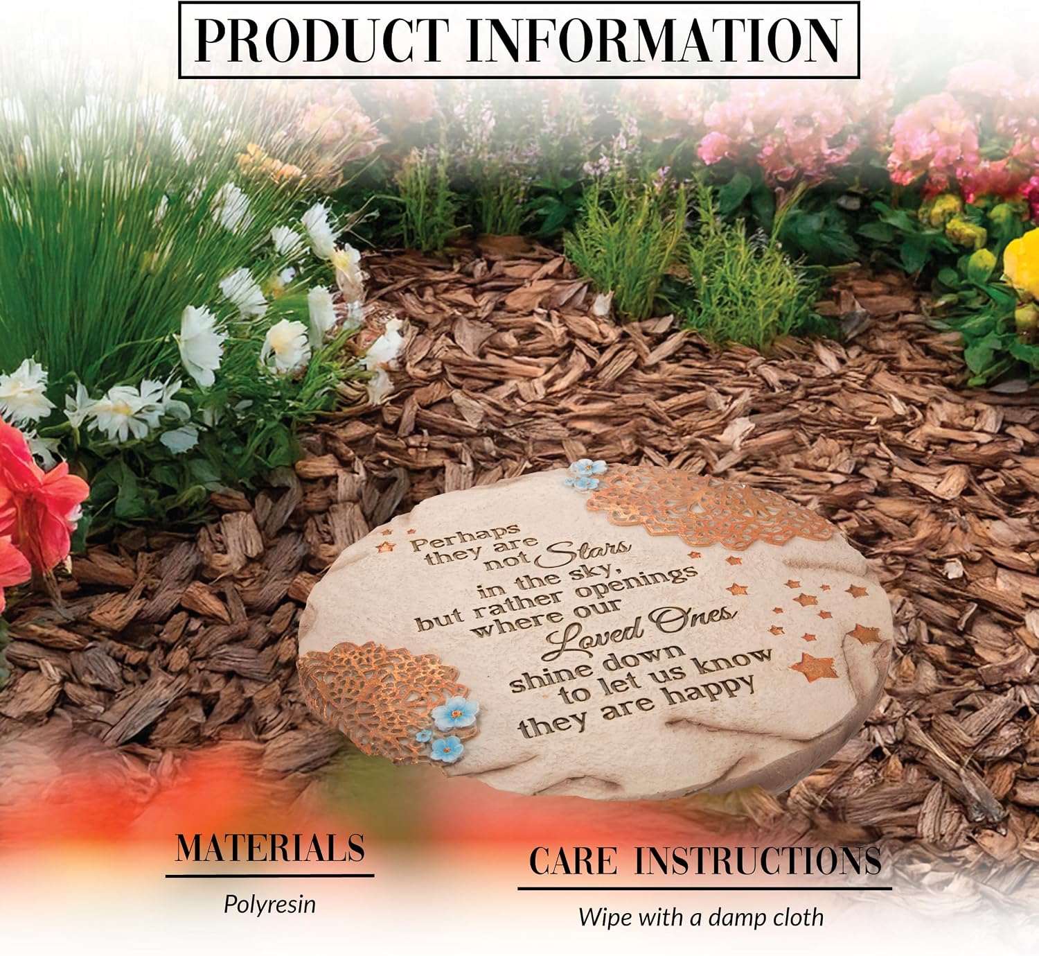 Pavilion Gift Company - Stars in the Sky - Garden Stone Bereavement Grief Loss Memorial Remembrance Loved Ones Home Garden Decor Keepsake