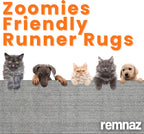 20 ft Extra Long Grey Hallway Runner Rug – Non-Slip, Washable, Dog-Friendly Carpet with Durable Rubber Backing – Modern Subtle Striped – Custom Size