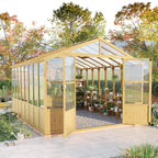 jocisland 10 x 13.2-ft wooden greenhouse, main product view