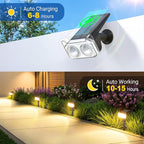 LETMY Solar Spot Lights Outdoor Waterproof with Bigger LED, 4 Pack 135°Adjustable Solar Lights Outdoor, 2-in-1 Wall Lights & 2 Modes Landscape Spotlights for Tree Yard Pathway Garden Decor(Warm White)