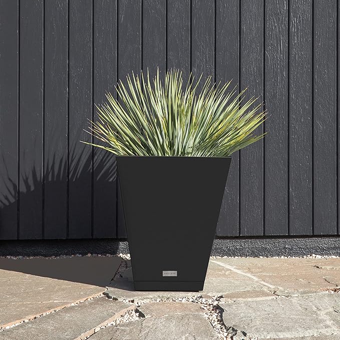 Veradek Pure Series Nobleton Plastic Planter - Large Pots for Indoor or Outdoor Porch/Patio | Durable All-Weather Use with Drainage Holes | Modern Planter Décor for Flowers, Shrubs, Trees