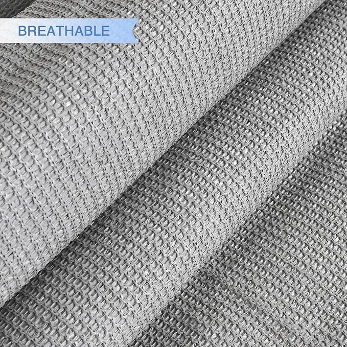 E&K Sunrise 24' x 24' x 24' Sun Shade Sail Triangle Canopy Shade Cover UV Block for Patio Backyard Garden Outdoor (Light Gray)