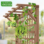 Yaheetech 72" H Garden Planter with Trellis for Vine Climbing Horticultural Plants, Outdoor Raised Box with Drainage Holes, Raised Garden Bed for Flowers, Dark Brown, 2pcs