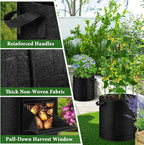 2 Pack 10 Gallon Potato Grow Bags with Pull-Down Harvest Window, Potato Bags for Growing Potatoes Heavy Duty Thickened Nonwoven Fabric Gardening Vegetable Growing Bags with Visible Window