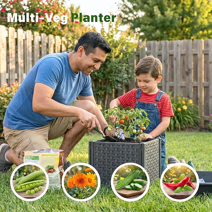 Raised Garden Bed with Tomato Planter Cage, 67.6" Trellis Planter Boxes with Wheels for Outdoor Patio Greenhouse Gardening Climbing Vegetables
