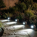 Solar Rock Lights Outdoor – 4 Pack Waterproof LED Landscape Garden Spotlights, Realistic Stone Design, Wireless Solar Powered Pathway Lights for Yard, Walkway, Patio & Lawn Decoration (Auto On/Off)