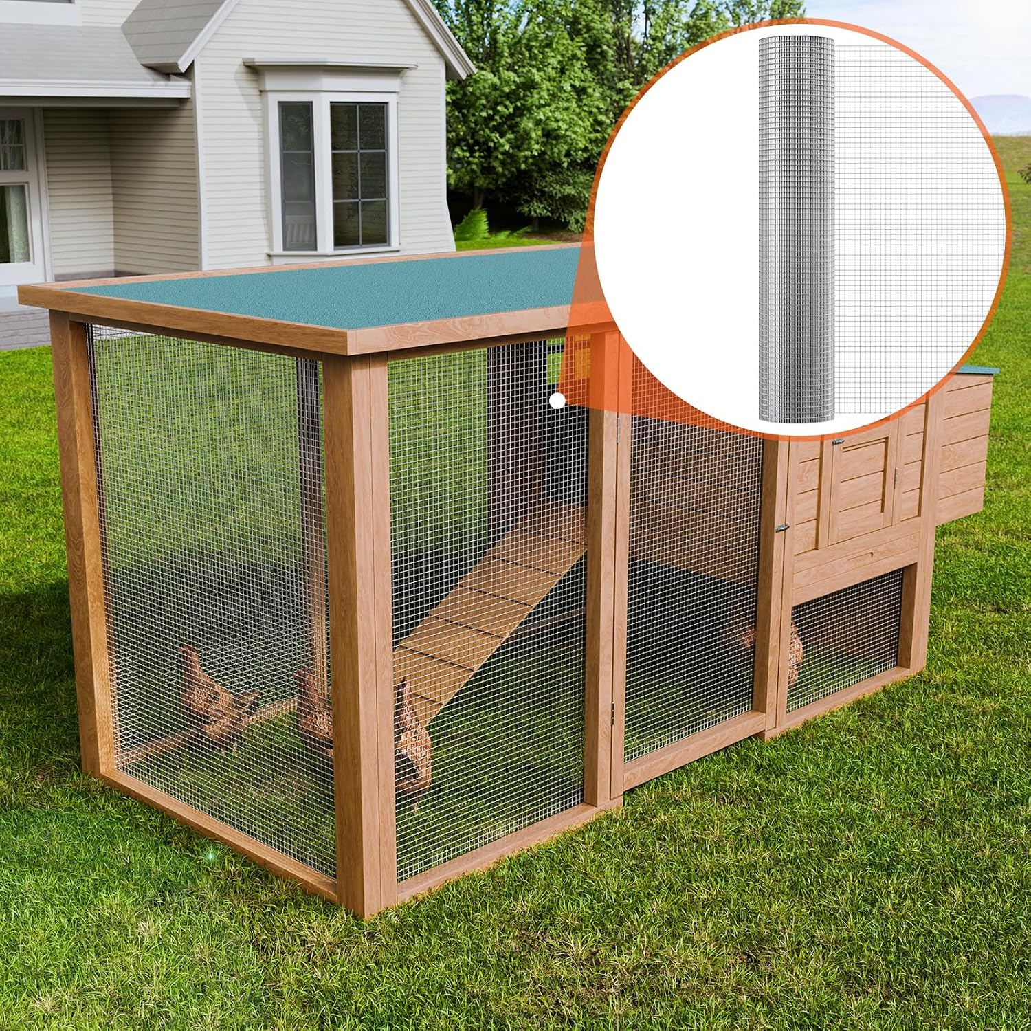 VEVOR Hardware Cloth, 1/2 inch 36in x 50 ft 19 Gauge, Hot Dipped Galvanized Wire Mesh Roll, Chicken Wire Fencing, Wire Mesh for Rabbit Cages, Garden, Small Rodents
