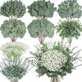 8 kinds mixed artificial eucalyptus stems bulk fake, main product view